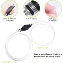 Bomba de Sifn de Gasolina, Bomba Manual de Transferencia de Combustible de Alto Flujo para Gasolina, Agua, Aceite, con 2 Mangueras de PVC Premium - inicial - Ver 4
