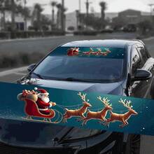 Santa's Sleigh In The Starry Sky! Stick It On Your Car's Windshield To Create A Striking Appearance For Your Vehicle.