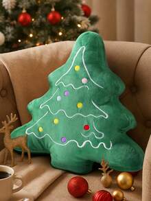 Cuscino natalizio a forma di omino di pan di zenzero, cuscino natalizio a forma di albero di Natale, cuscino imbottito a forma natalizia, adatto per decorare il divano e il letto di casa, decorazione natalizia carina a forma di omino di pan di zenzero, adatto per uso quotidiano, feste, Natale e altro.