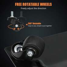 Set de 4 Rodillos para Auto Reforzados con Frenos, Capacidad 2720 kg, Plataforma de Acero Antideslizante, Ruedas con , Mueve Vehículos, Camionetas, Remolques, Motos y Barcos - Negro - Ver 2