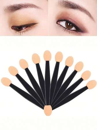 30支/50支眼影刷套装，50支专业海绵棒眼影刷，双头眼影刷，女士美妆工具，彩色眼影刷，双面眼影刷，双头海绵眼影刷，面部眼影刷，多功能美妆工具
