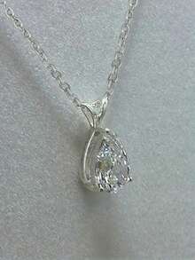 1 chiếc dây chuyền mặt đá Cubic Zirconia thanh lịch, thích hợp làm quà tặng cho phụ nữ vào Ngày Valentine, đám cưới, lễ đính hôn, kỷ niệm, tiệc tùng, hoặc tặng mẹ nhân Ngày của Mẹ. - Bạc - Xem 2