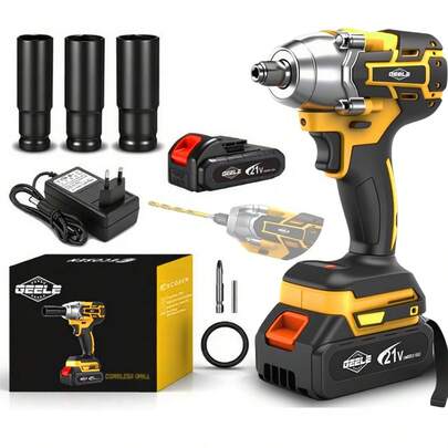 Chave De Impacto Parafusadeira 2 Bateria 21v  Brushless 300N GEELE