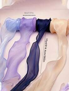 1 rolă de 10 yarzi, organza, panglică satinată cu margini ondulate granulare - panglică decorativă pentru buchete de nuntă de culoare solidă, potrivită pentru buchete lucrate manual, margini decorative pentru copt tort de ziua de naștere, împachetare cadouri, decorațiuni pentru petreceri, aranjamente florale, verde deschis/alb/roz/violet/vișiniu, panglică cadou - Multicolor - Vizualizare 7