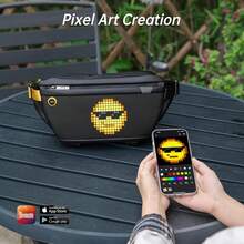 GCCSJ LED Chest Bag,App-Controlled LED Sling Bag – DIY Pixel Art Programmable Shoulder Bag For Men Women, Light Up Waterproof Chest Bag For EDC Rave Parties Festivals Gifts Cyclist Daypack - Black - View 6