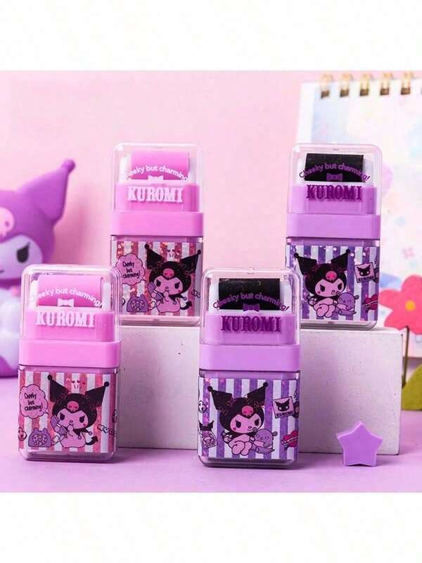 Sanrio 2pcs/4pcs Kuromi, Cinnamoroll, My Melody Roller Erasers, Cute Creative Erasers For Students, Random Assortment