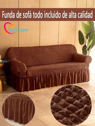 1/2/3/4 Plazas funda de sofá de alta calidad, hecha de tejido de alta elasticidad, adornada con elegantes patrones de burbujas y volantes decorativos. Se puede lavar a mano y en la lavadora, con excelente elasticidad, textura confortable, y es resistente a la suciedad y el polvo. Ideal para sala de estar, dormitorio u oficina, especialmente para espacios con mascotas. Disponible en varias tallas.