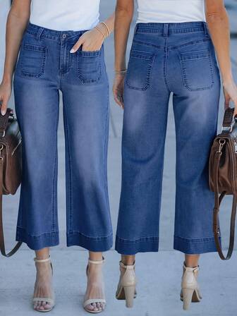 New Women's Cropped Washed Jeans, Fashionable And Sexy Trousers