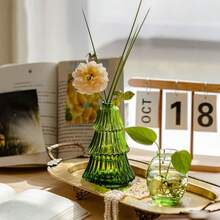 Winter Guihan Christmas Vase, Glass Vase Decor, Green High-End Floral Arrangement, Hydroponic Avocado Green, Ins Style Decorative Item - Multicolor - View 3