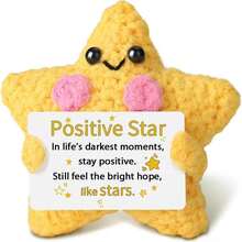 1pc Handmade Crochet Desktop Decor, Cute Star Shaped, Gift, Long Distance Relationship, Moving Away, Farewell, Couples, Best Friends, Sisters, Women, Birthday, Mom, Grandma, Keychain, Positive Emotions, Creative, Party, Christmas, Halloween Plush Doll Decoration