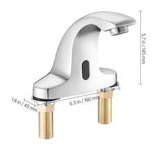 Touchless Bathroom Sink Faucet, Automatic Motion Sensor Restroom Toilet Faucet Cold Water With Hole Cover Plate, Battery Operated For 9/16 In Pipe Commercial Lavatory,Chrome Plated Silver - Cobra - View 10