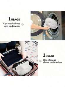 1 Peça Saco de Lavagem de Sapatos, Saco de Lavanderia para Sapatos ou Tênis, Rede de Lavagem Multiproteção Durável com Zíper, Saco de Lavanderia para Viagem