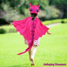 3pcs Christmas Costume Set, Funny Dinosaur Cape, Cloak, Mask, Eye Mask, Children's Stage Performance Cosplay Outfit, Party Props Suitable For Toddler Boys And Girls Role Play Gift - Multicolor - View 9