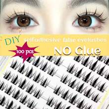 100片仙女睫毛簇 C卷 漫画睫毛 13mm 仙女睫毛簇 轻盈柔软自然睫毛 DIY睫毛簇 单根假睫毛 新手适用 - C - 查看 8