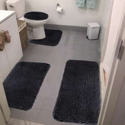 4Pcs Multi Purpose Bathroom Rugs Set, 2025 Modern Style Bath Mats Set - Comfortable SoftToilet Carpet, Non-Slip, Fast Absorbent, Machine Washable, Perfect For Bedroom Decor, Tub, Toilet Floor, Shower Room, Christmas Decoration