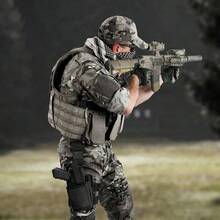 1 Pc Right-Handed Tactical Thigh Holster - Adjustable Quick-Draw With Magazine Pouch, 600D Nylon For CS Field & Airsoft - Black - View 11