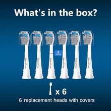 Toothbrush Heads For Sonicare Replacement Heads,Brush Heads Compatible With Philips Sonicare  Electric Toothbrush,Bamboo Charcoal Bristle,6 Count{Inchcolor_nameinch:Inch6pcsinch} - 6件 - 查看 7