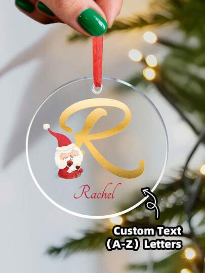 1~2 Pieces Of Personalized Christmas Acrylic Ornaments, Santa Claus Elements, Christmas Gifts, Holiday Decorations, Party Favors, Scene Decorations, Room Decorations, Home Decorations, Holiday Party Decorations, Decorations, The Best Holiday Gift, For Dad/Mom/Her/Him/Girlfriend/Boyfriend Couple Birthday Gifts, Anniversary Gifts, Suitable For Christmas