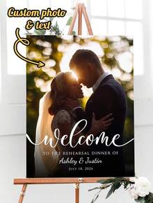 Individuelle Hochzeit Willkommensschild Vorlage, Foto Hochzeit Willkommensschild, modernes minimalistisches Hochzeit Willkommensschild, Hochzeit Beschilderung Dekoration bearbeitbarer druckbarer Hochzeit Schild mit Foto, individuelle Hochzeit Beschilderung, personalisiertes Foto Hochzeit Schild, Hochzeit Willkommensschild mit Foto, erhöht den Spaß, dekorative Malerei, Wohnzimmer, Schlafzimmer, Dekorationsposter, unvergesslich, bedeutungsvoll, Leinwand, rahmenlos