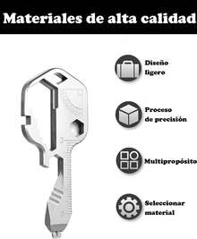 Llavero Multiherramienta, Llavero Destapador, 2 en 1 Kit de Herramientas Multifuncionales para Camping, Reparaciones de Emergencia y Viajes, Acero Inoxidable, 29 * 70 mm - 1 - Ver 6