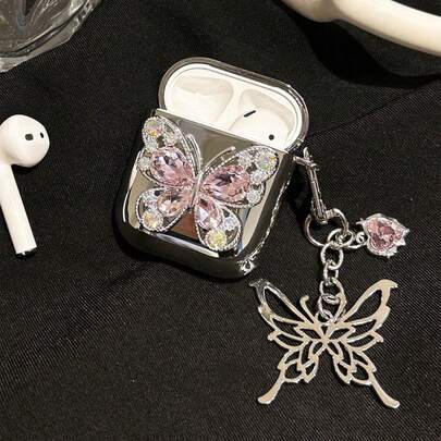 1pc Electroplated Apple Airpods4 Earphone Case Cover 1/2 Bluetooth Earphone Case, Fashionable Gold-Plated Pro3 Protective Cover, TPU Soft Shell Impact-Resistant Earphone Case, Compatible With A IrPods Pro Case, A IrPods 4 Case, And A IrPods Case,The Yiyahong Case,Airport