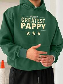 Sudadera con capucha para hombres de talla PAPPY JPH-9, la mejor del mundo - Sudadera casual suelta negra con letras doradas y patrón de estrella rota, lavable aáquina, cómoda para uso diario, sudadera impresa duradera, talla - Negro - Ver 8