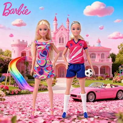 Mattel دمية باربي نجمة كرة القدم الرياضية بتصميمين رسمية معتمدة من ميتل، ذكرى عام 1992، إصدار كلاسيكي ملون، هدية عيد الميلاد وعيد الشكر، ديكور منزلي، دمية قابلة للجمع