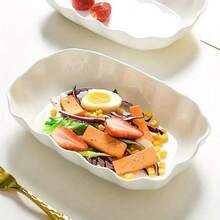 2pcs 10-Inch White Ruffled Dinner Plates - Perfect For Home Dining And Entertaining