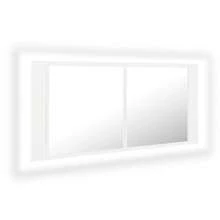 vidaXL LED-Bad-Spiegelschrank Weiß 100x12x45 Cm Acryl - Bianco - Visualizzare 2