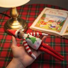 30厘米书架娃娃针织毛衣套装，俏皮可爱，适合派对、节日装饰、摄影道具、书架装饰配件、圣诞树挂饰、必备圣诞礼物、生日派对装饰、酒瓶装饰、家居聚会装饰