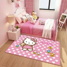 1 pièce Tapis de bain super absorbant et à séchage rapide avec motif Sanrio Hello chat et Mélodie, tapis de salle de bain doux et mignon, tapis de baignoire et d'évier avec motif chat chat, tapis de sol antidérapant et doux pour la décoration de la chambre, Noël, cuisine
