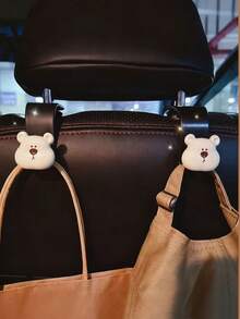 汽车配件、女士汽车配件、汽车用品、汽车收纳整理、可爱卡通熊头汽车座椅挂钩、精致双色熊造型汽车收纳挂钩、可用于多功能收纳包包、钱包、外套等、高端通用汽车内饰装饰收纳挂钩、精致温馨的车内装饰，快来一起装点您的爱车吧！ - 彩色 - 查看 13