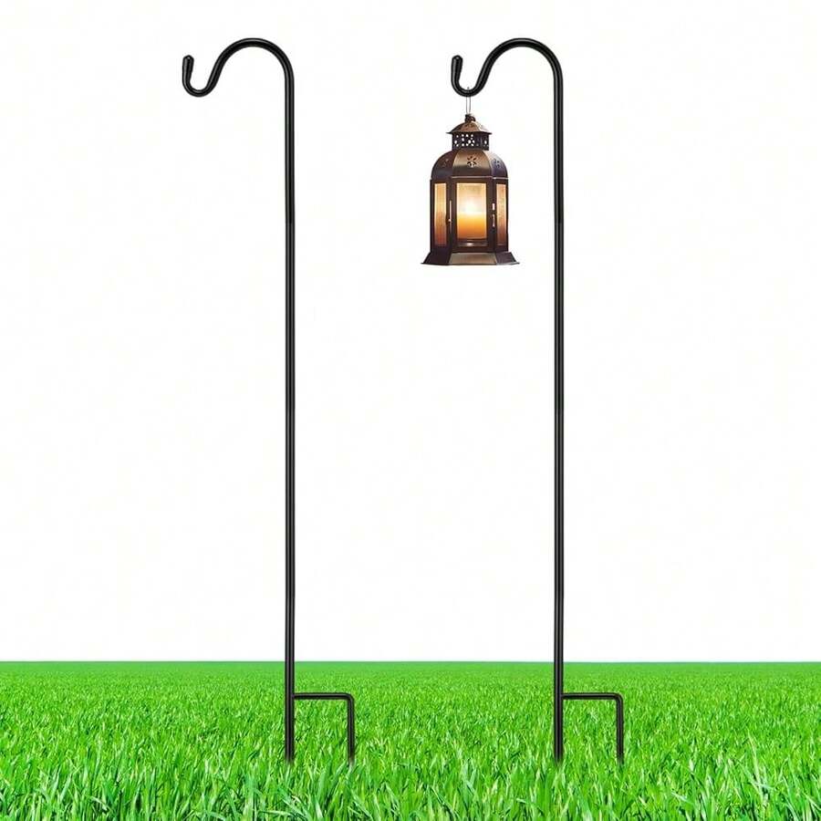 2 Pcs 24 Inch Shepherds Hook For Outdoor Adjustable Bird Feeder Pole Metal Steel Shepard Hooks For Hummingbird Stand Feeder Pole For Garden Plant, Lantern, Hanging Wedding Decor{Inchsize_nameinch:Inch24Inchinch} - 24英寸 - 查看 1