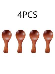 7支装 3.15英寸/8厘米 精致木质迷你勺，适用于调味、冰淇淋、甜点、茶、酸奶、奶粉等。