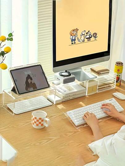 1pc Keyboard Stand, Adjustable Height & Tilt + Non-Slip Silicone Feet + Foldable & Portable Design, Simple Office Style, Ergonomic Wrist Protection + Desktop Space Saving + Stable Keyboard Support Functions, For Office Workers/Gamers/Programmers Daily Office Typing/Gaming Operations/Long-Term Keyboard Use, Suitable For Desktop Office, Gaming & Esports, Home Office, Business Trip Portability, Holiday Digital Accessory Gifting Scenarios