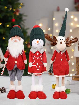 1 件圣诞派对装饰、圣诞老人/雪人/鹿圣诞树装饰、桌面装饰、节日派对装饰、圣诞礼物