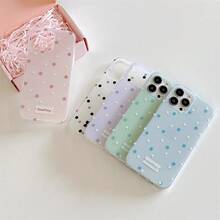 Funda de teléfono con estilo minimalista Ins, diseño de lunares de aire 17, compatible con iPhone 15, 16 Pro Max, 13, 14 Pro, 15 Pro, 15 Pro Max, 16e, de doble capa acrílica, resistente a golpes, versión internacional, no la versión nacional - transparente - Ver 5