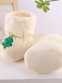 أحذية شتوية دافئة للرضع، أحذية رضع ذات قاع ناعم مع بطانة حرارية، مقاومة للبرد - بيج - مشاهدة 10