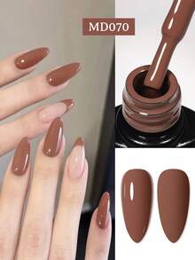 MSRUIOO 8毫升咖啡棕色凝胶指甲油，持久耐用，不含铅，半永久性可卸UV凝胶指甲油，适合秋冬季美甲，美甲彩绘凝胶指甲油，美甲沙龙及居家DIY美甲用品 - 咖啡棕 - 查看 2