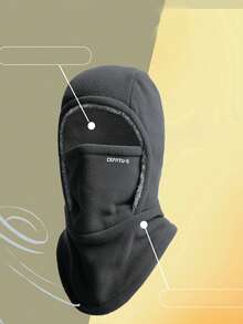 1 szt. Czapka unisex z daszkiem, ciepła czapka, zimowy komin dla mężczyzn i kobiet, wiatroszczelny i ocieplany komin do użytku na zewnątrz, jednolity kolor, nadaje się do sportów zimowych, biegania, jazdy na nartach, prac na świeżym powietrzu, unisex