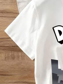 Áo thun tay ngắn cổ tròn in họa tiết hoạt hình cho bé trai - trắng - Xem 4