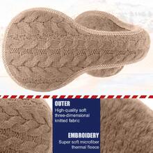 Unisex Foldable Ear Warmers Knits Winter EarMuffs,26339340 - 卡其色 - 查看 5