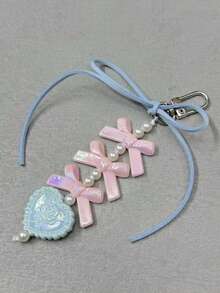 时尚可爱亚克力心形包包挂饰/钥匙扣，适合节日送礼，可作女士礼物、手机配件、个性化礼物或趣味礼物。 - 彩色 - 查看 10