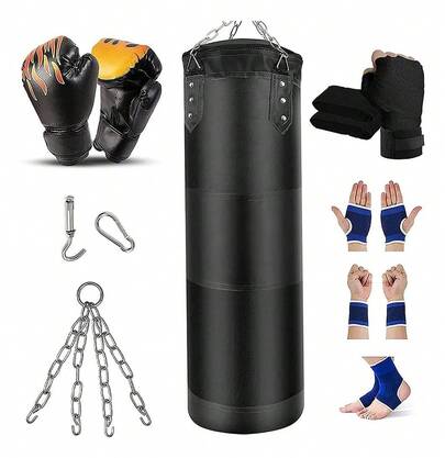 Saco De Boxeo Profesional 120cm Premium Pu Saco De Boxeo Para Kickboxing Boxing Karate Home Gym Training (sin Rellenar)