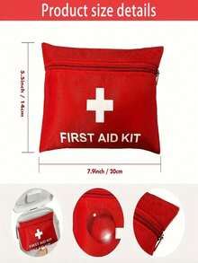 5 piezas/2 piezas Kit de primeros auxilios portátil de Cruz Roja, kit de emergencia para viajes, adecuado para el hogar, la oficina, exteriores, barco, camping, senderismo, para almacenar suministros básicos de primeros auxilios, hogar y campamento al aire libre, aventura, equipo de emergencia básico, portátil y duradero - Rojo - Ver 5