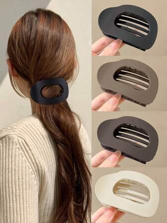 مشبك شعر بيضاوي مسطح مطفي فرنسي، مشابك كعكة الشعر، مشابك شعر بتصميم قوس منحني على شكل تمساح عصري