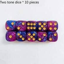 10 Peças/Pacote Melhor Vendedor Dados Acrílicos de Bolinhas de Mármore, Dados Bicolores, 16mm Quadrados Arredondados Multicoloridos Tabuleiro de Damas Acessórios de Mahjong, Adequado para Jogos Familiares, Festas de Feriados, Jogos de Tabuleiro - Multicolorido - Visão 17