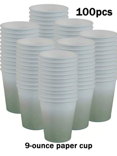 100/50/25/10 Disposable Paper Cups, 9-Ounce/230ml Paper Cups, Disposable Beverage Cups, Disposable Coffee Cups, Beverage Cups, Cold Drink Cups, Hot Drink Cups, Coffee Cups, Meal Cups, Holiday Party Supplies, As Well As Accessories For Birthday Parties, Weddings, Homes, And Offices