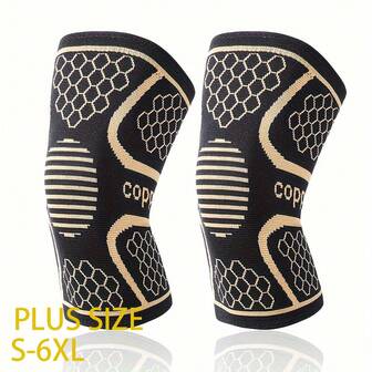 1/2pcs(S-6XL) Plus Size Sports Knee Pads With Copper, Suitable For Running, Weightlifting And Other Daily Training Activities. Copper Can Better Contain The Knee