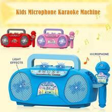 Popular Singing Machine, Educational Musical Toy For Boys & Girls, Youngsters' Karaoke Machine With Lights, Indoor/Outdoor Fun, A Great Gift For Birthdays, Holidays, Christmas, Thanksgiving, Halloween And Parties, Durable ABS Material In Red, Blue - Multicolor - View 3